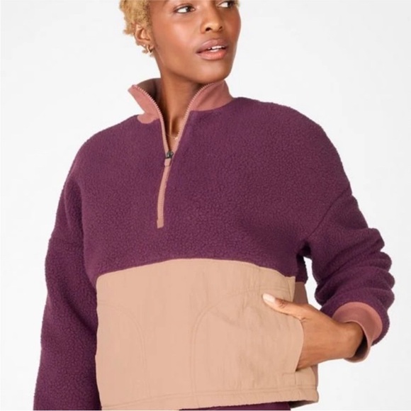 Fabletics Magenta Half Zip Sweater - Picture 4 of 5